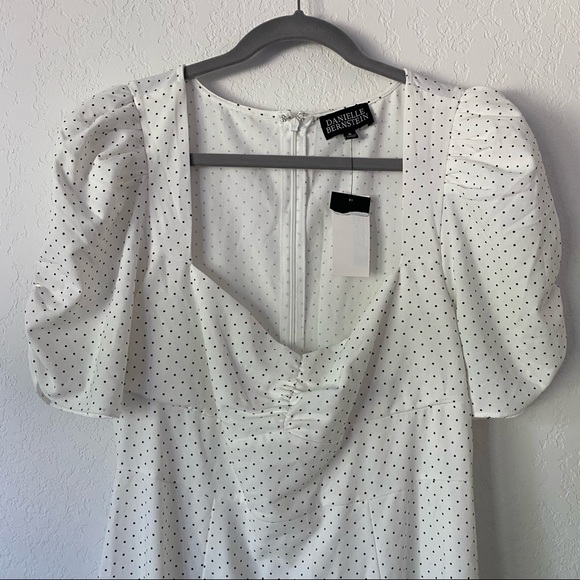 NWT Danielle Bernstein Polka Dot Midi Dress - Picture 3 of 4